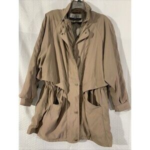 Vintage Forrani Trench Coat Womens L Casual Jacket Khaki
